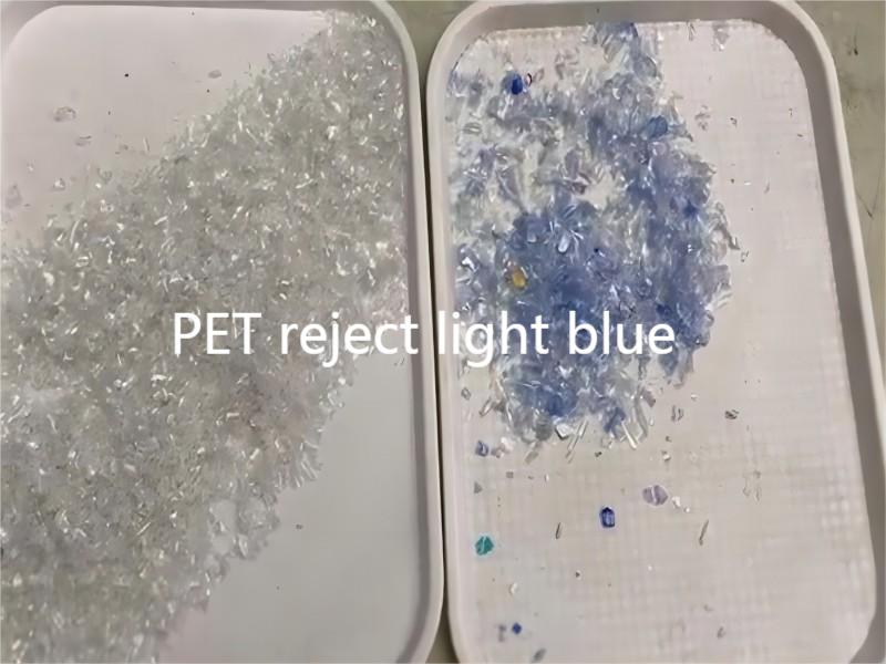 Recycling plastic pet flakes remove light blue ones