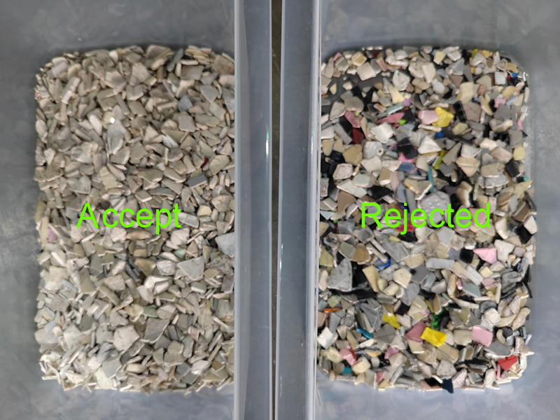 High capacity recycled plastic flakes color sorting machine